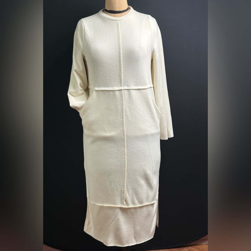 ASOS Cream Long Sleeve Dress